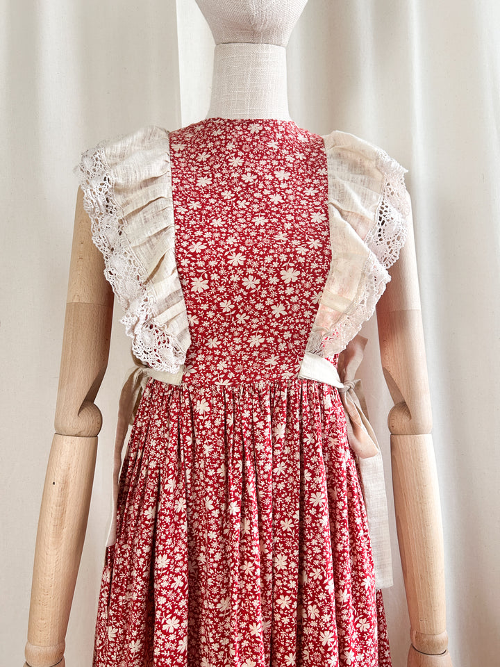 Super Sweet Rare Rusty Red 1970s Cotton Dream Dress