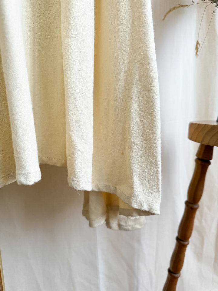 Breathtaking Rare 1970s Wool Crepe Maxi Dress by Miss Selfridge