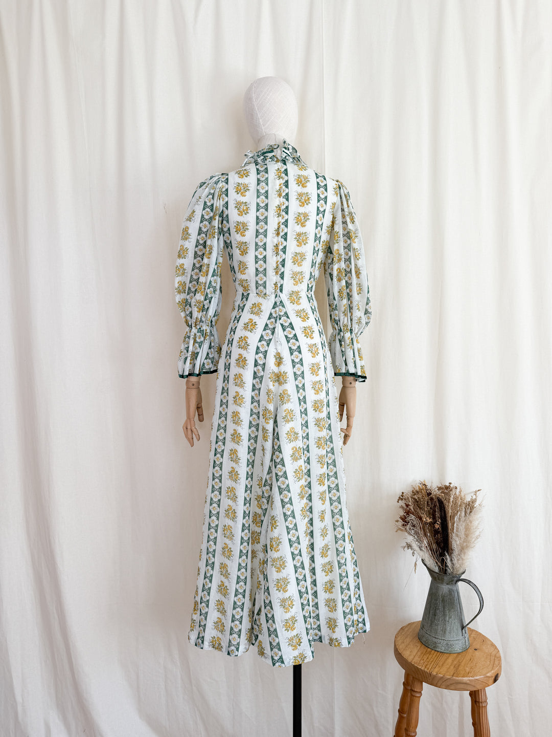 Gorgeous 1970s Cotton Prairie Maxi Dress by Fiona