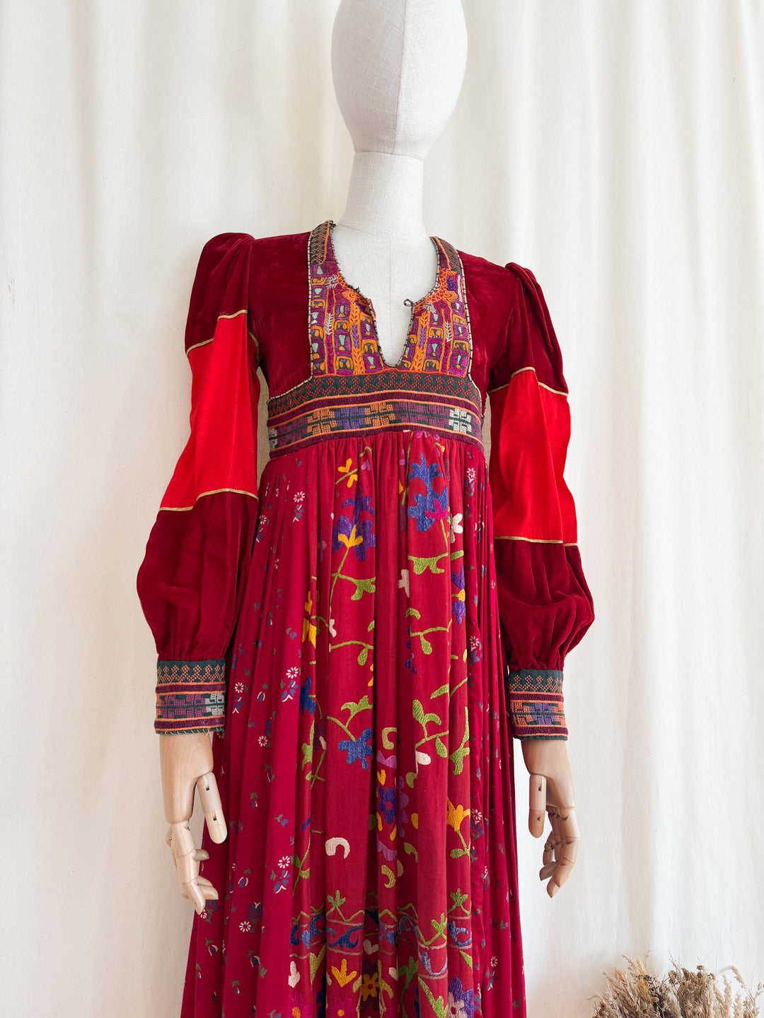 Incredible Purely Magical Holy Grail Rare 1970s Velvet Silk Afghan Dress by Margaret Kimber