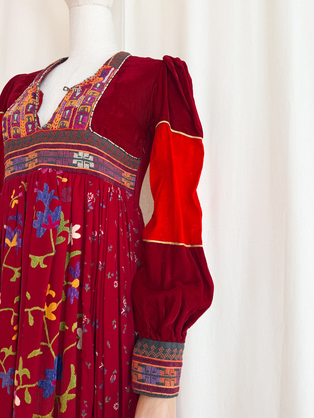 Incredible Purely Magical Holy Grail Rare 1970s Velvet Silk Afghan Dress by Margaret Kimber