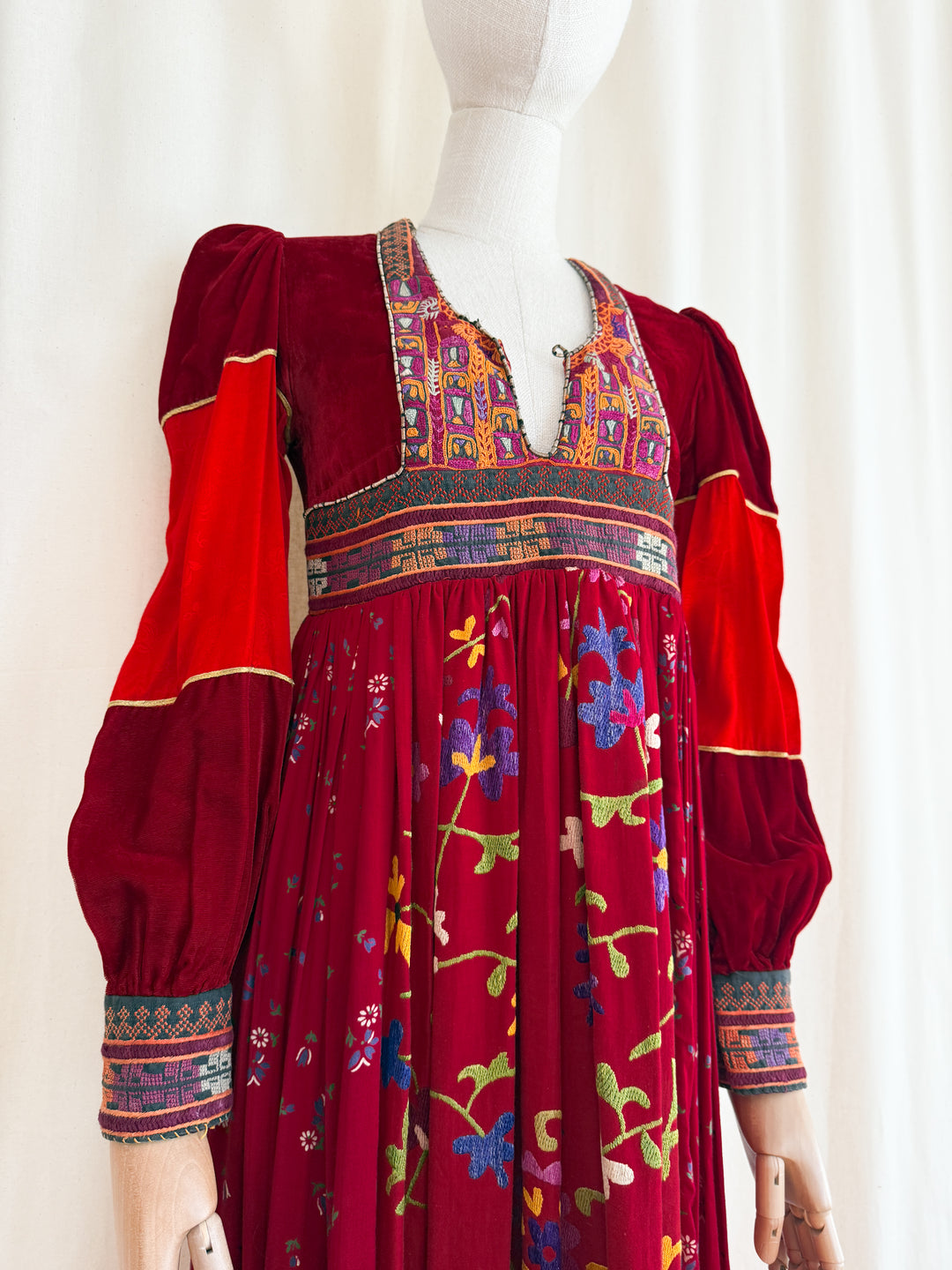 Incredible Purely Magical Holy Grail Rare 1970s Velvet Silk Afghan Dress by Margaret Kimber