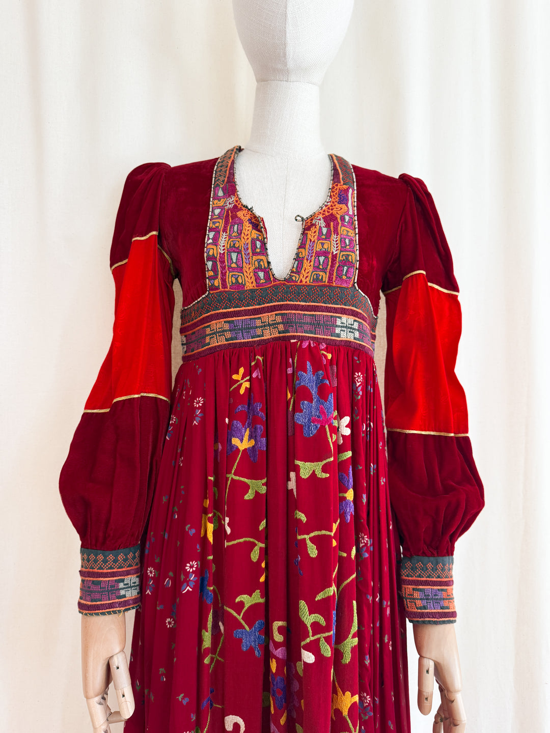 Incredible Purely Magical Holy Grail Rare 1970s Velvet Silk Afghan Dress by Margaret Kimber