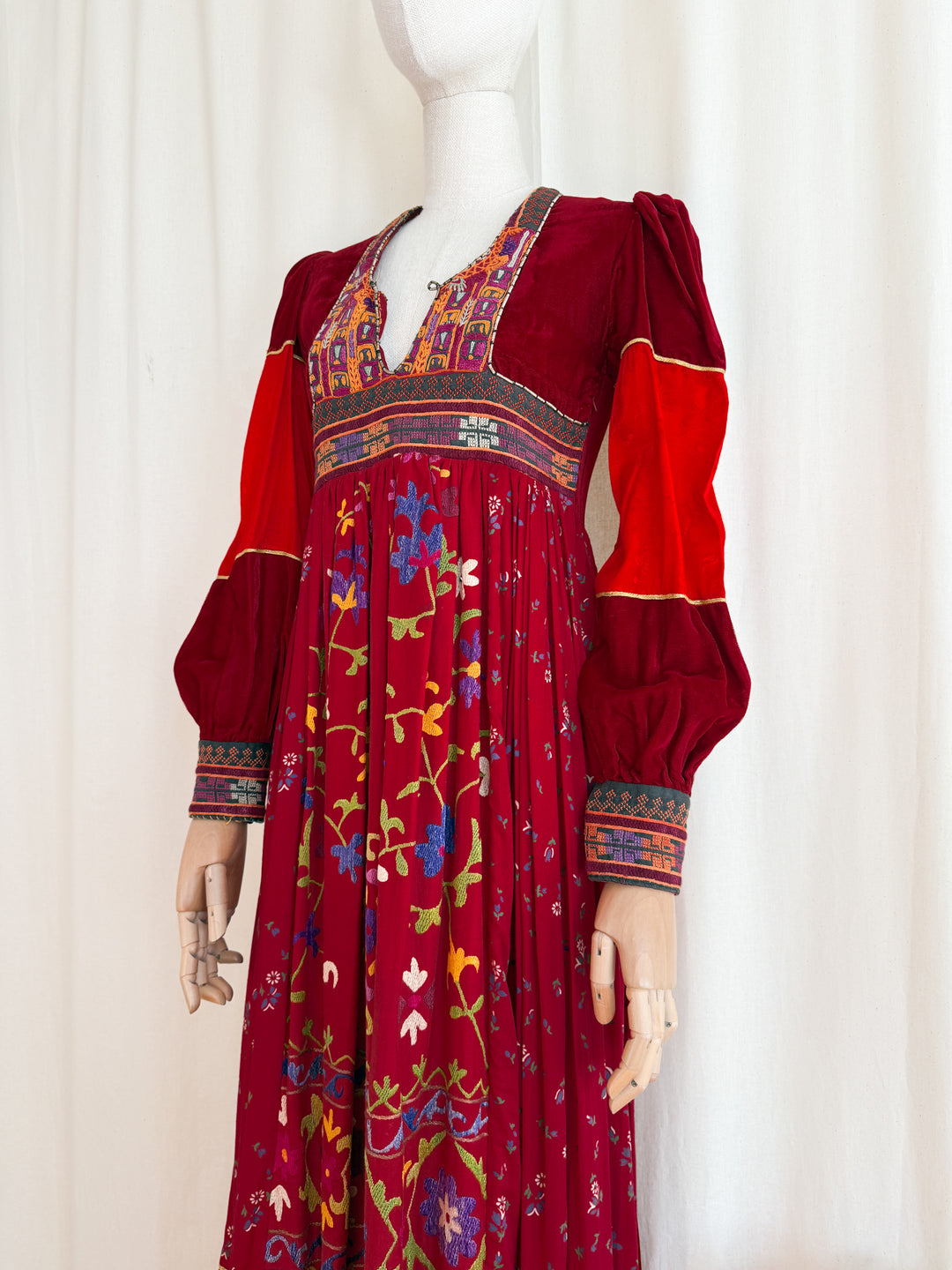 Incredible Purely Magical Holy Grail Rare 1970s Velvet Silk Afghan Dress by Margaret Kimber