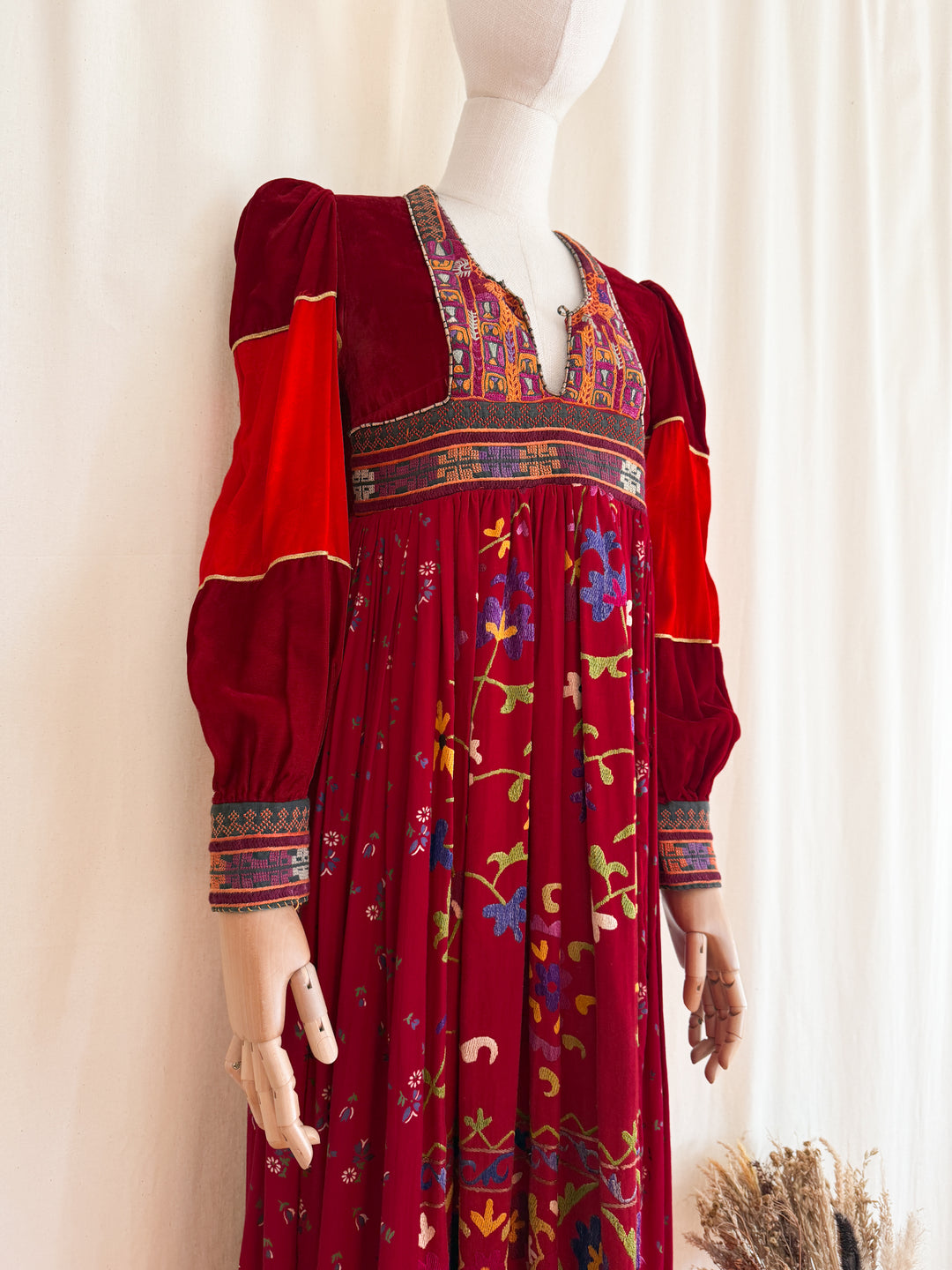 Incredible Purely Magical Holy Grail Rare 1970s Velvet Silk Afghan Dress by Margaret Kimber