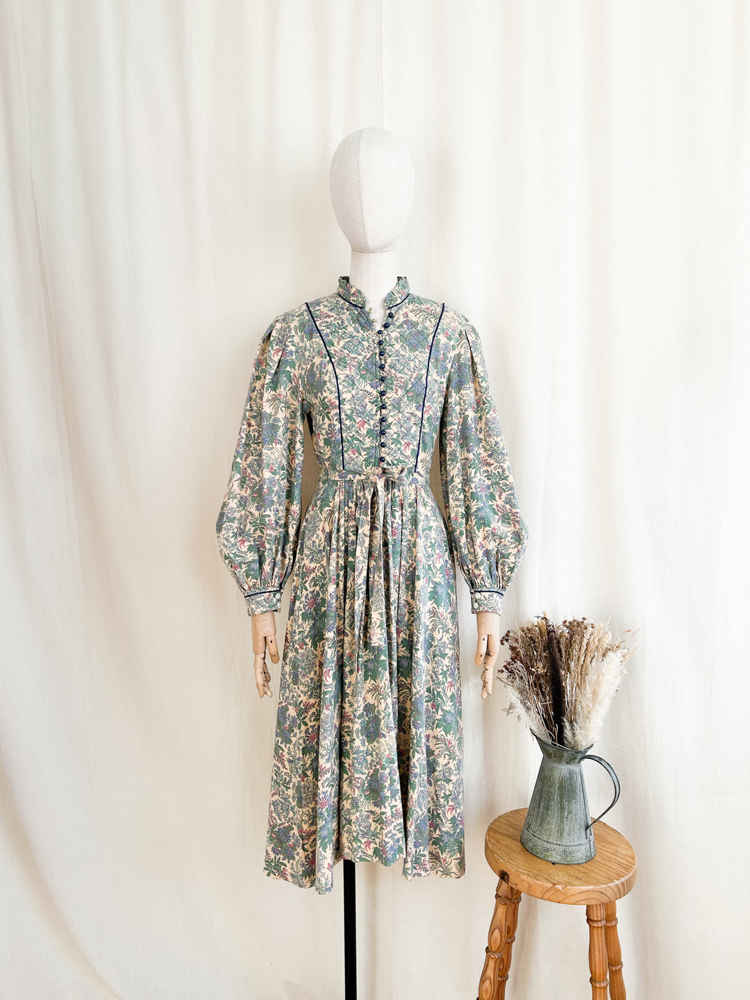 Holy Grail Rare 70s Brushed Cotton Origin Liberty Print Midi Dress The Pansy Garden Holy Grail Rare 70s Brushed Cotton Origin Liberty Print Midi Dress The Pansy Garden