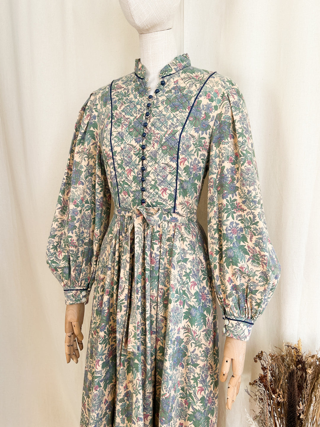 Holy Grail Rare 70s Brushed Cotton Origin Liberty Print Midi Dress