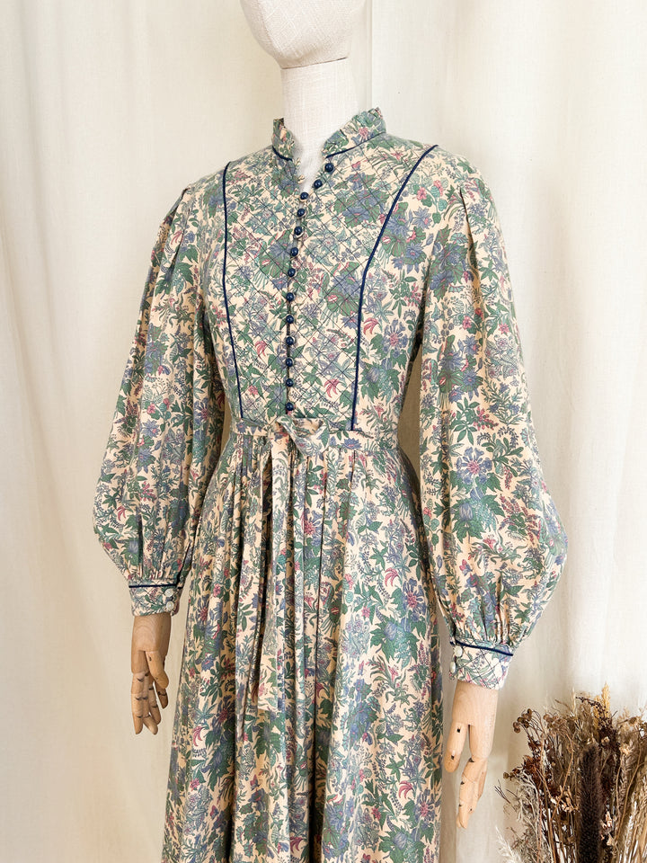 Holy Grail Rare 70s Brushed Cotton Origin Liberty Print Midi Dress