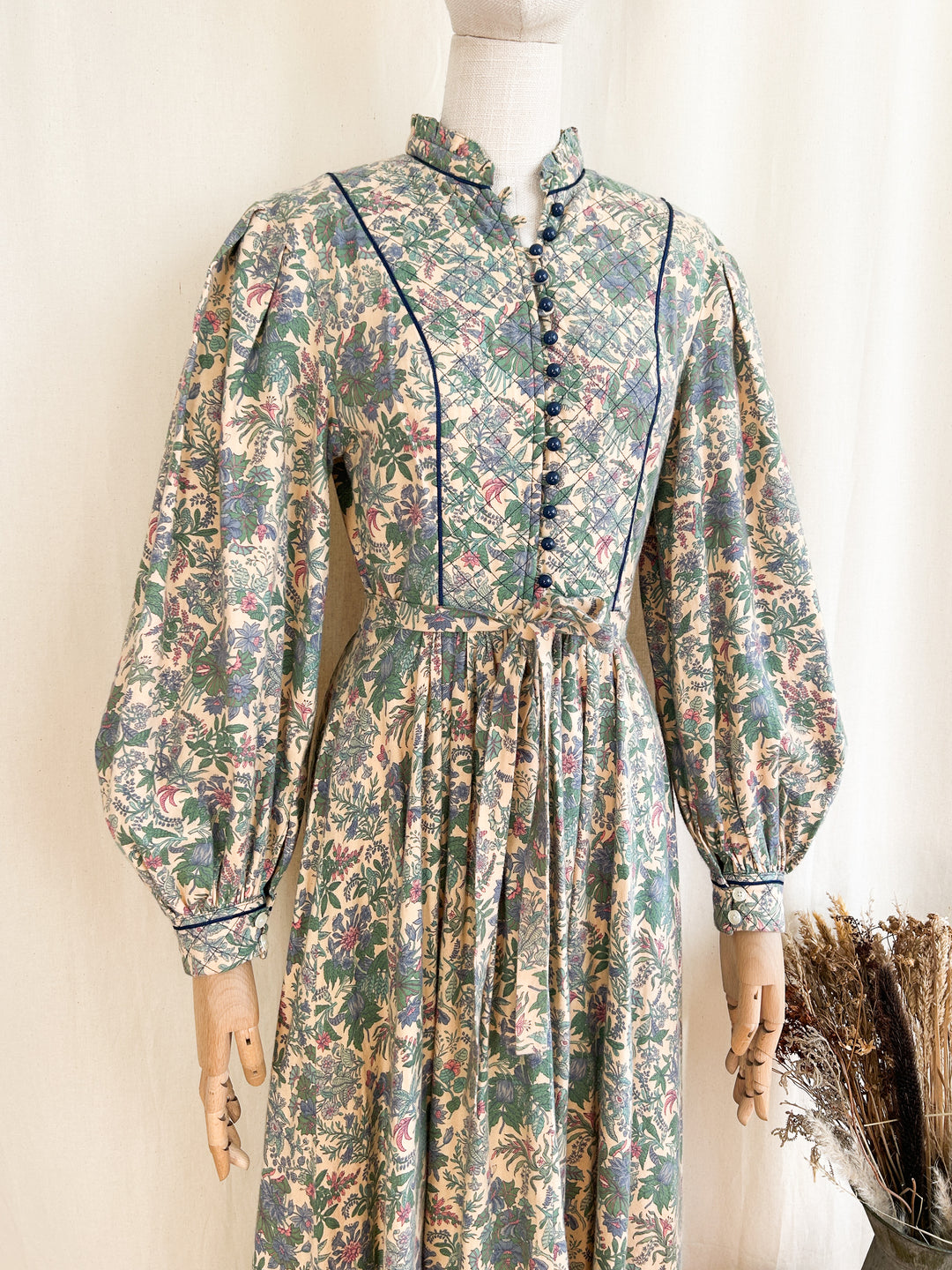 Holy Grail Rare 70s Brushed Cotton Origin Liberty Print Midi Dress