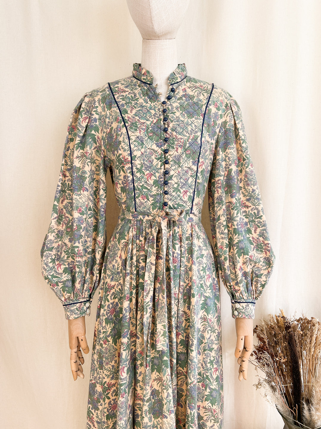 Holy Grail Rare 70s Brushed Cotton Origin Liberty Print Midi Dress