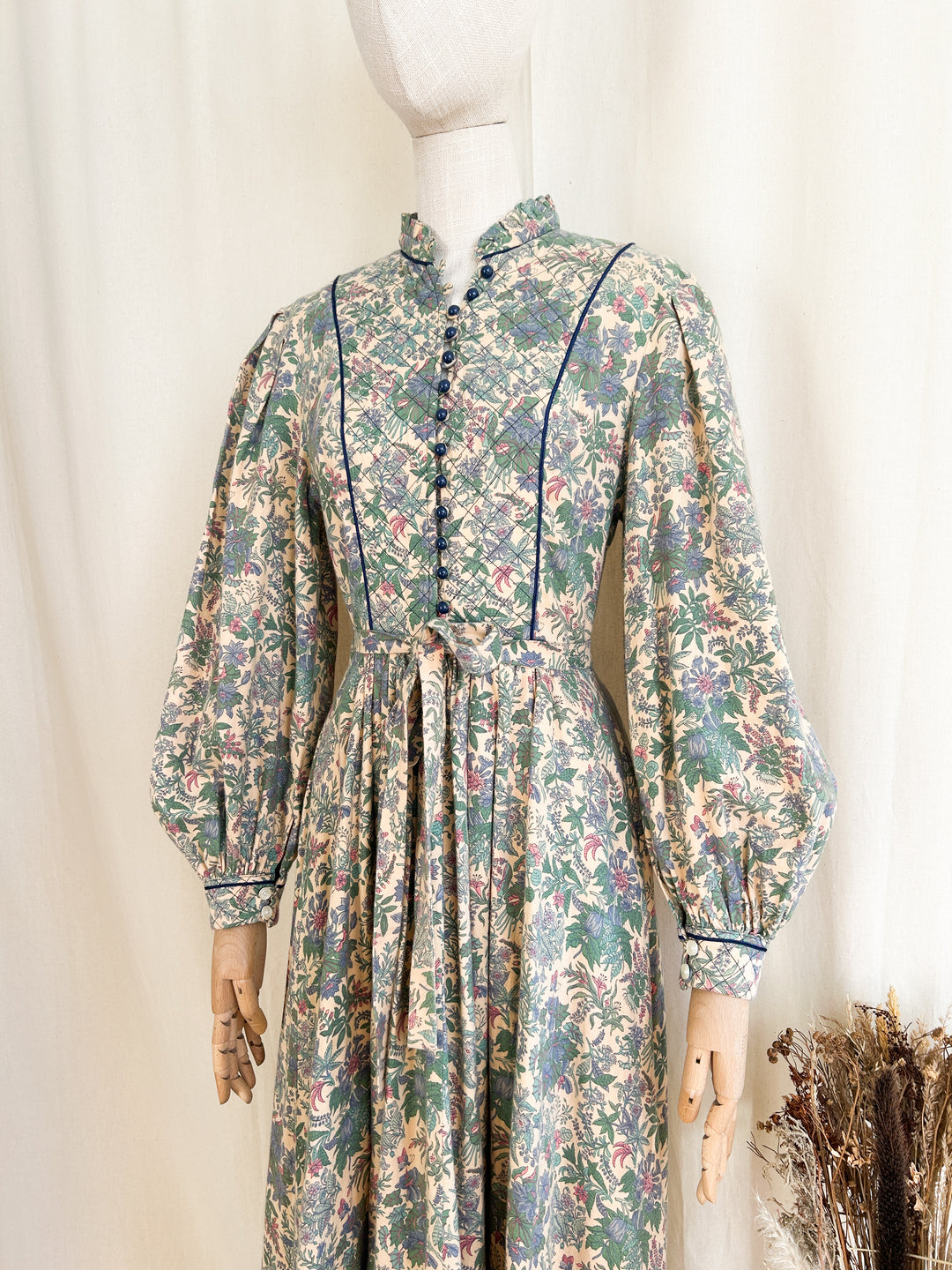 Holy Grail Rare 70s Brushed Cotton Origin Liberty Print Midi Dress