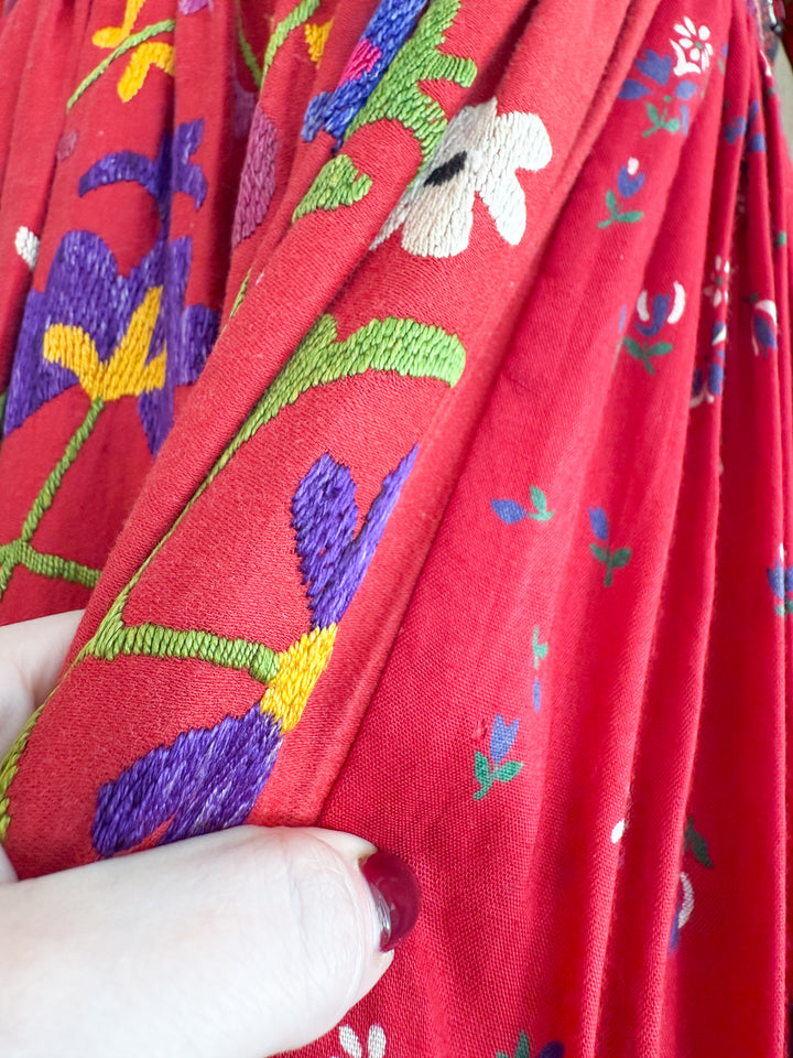 Incredible Purely Magical Holy Grail Rare 1970s Velvet Silk Afghan Dress by Margaret Kimber