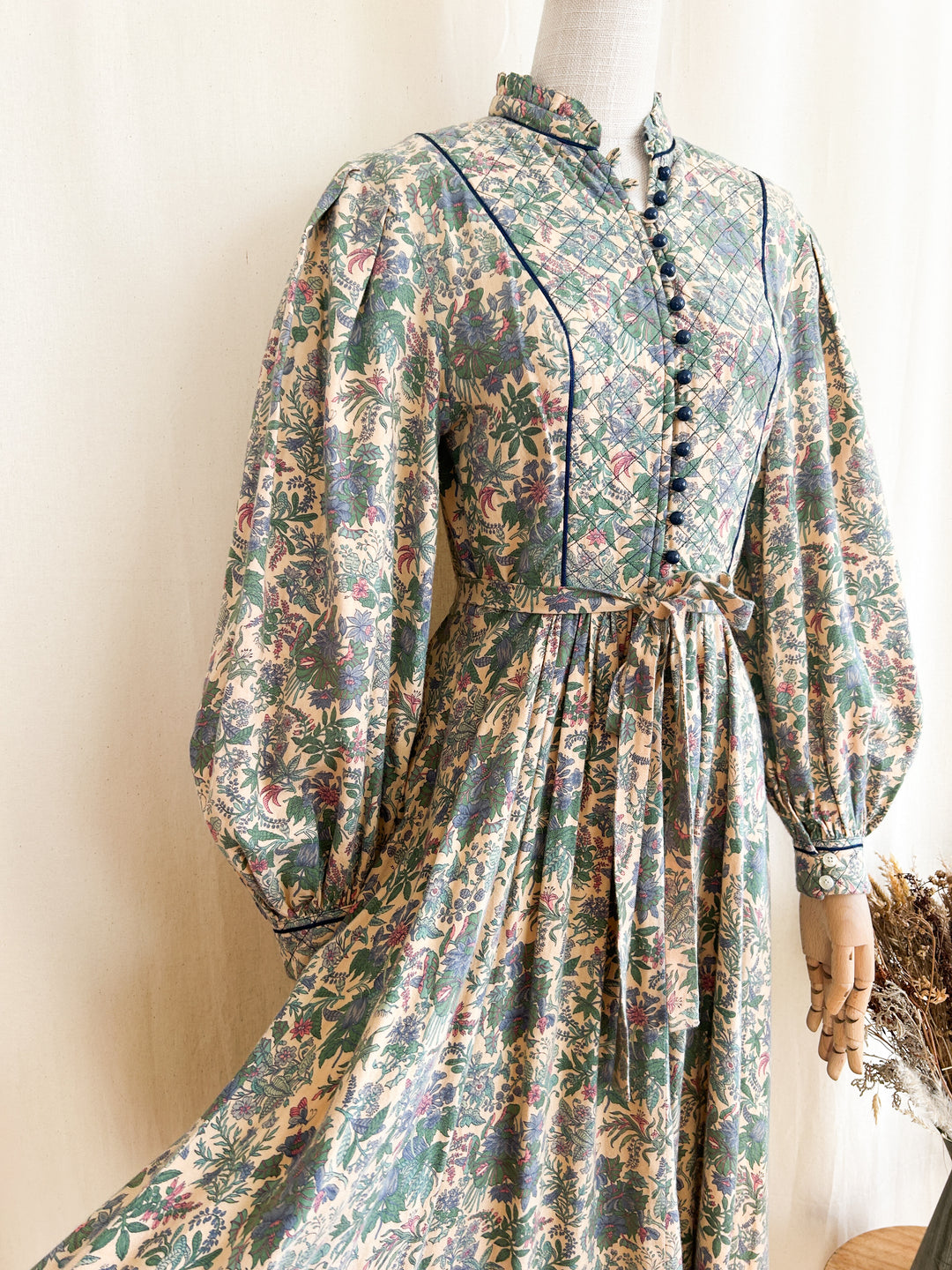 Holy Grail Rare 70s Brushed Cotton Origin Liberty Print Midi Dress The Pansy Garden Holy Grail Rare 70s Brushed Cotton Origin Liberty Print Midi Dress The Pansy Garden