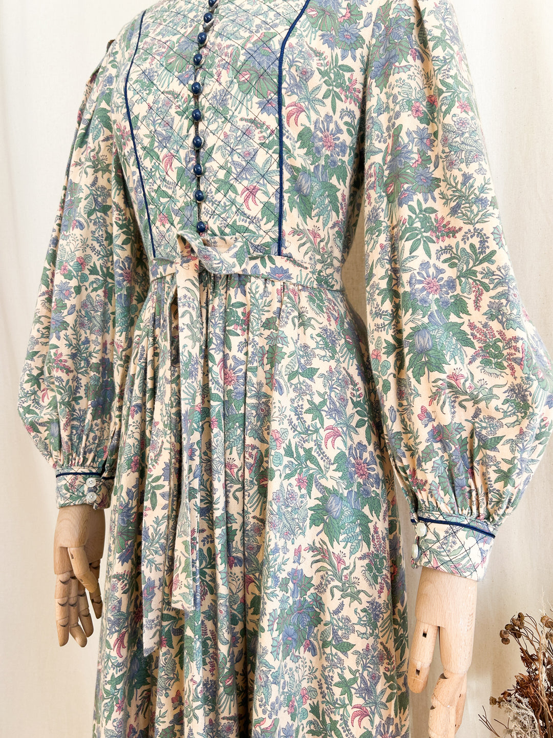 Holy Grail Rare 70s Brushed Cotton Origin Liberty Print Midi Dress