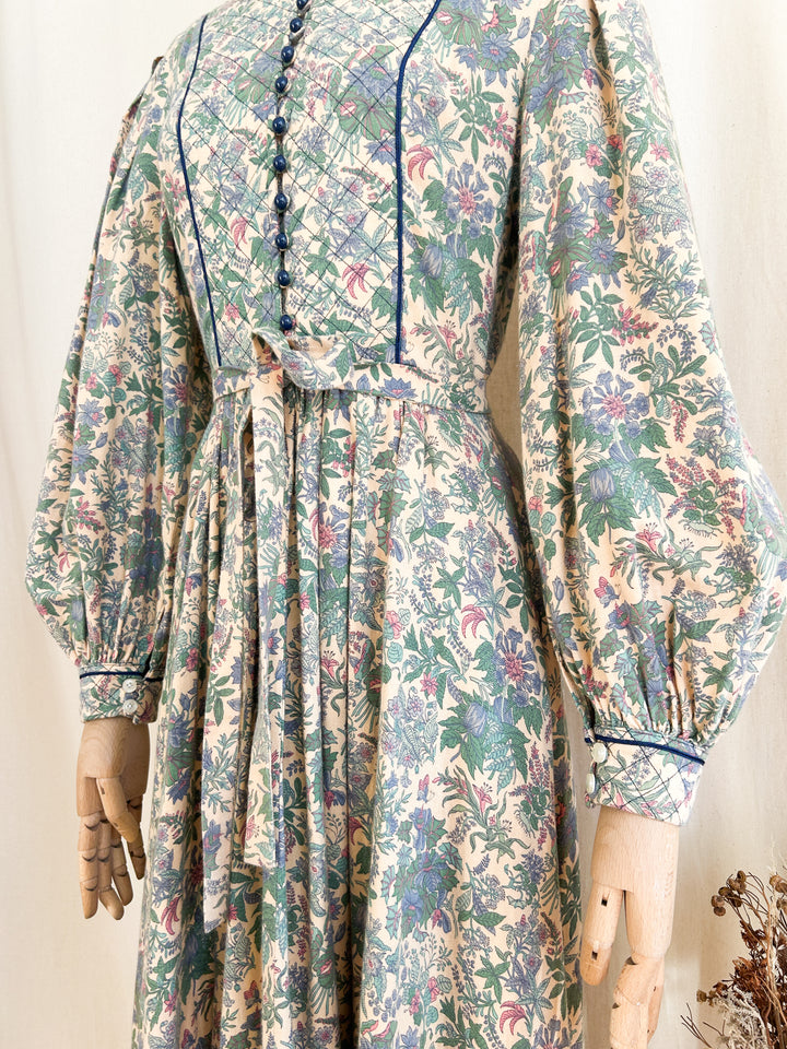 Holy Grail Rare 70s Brushed Cotton Origin Liberty Print Midi Dress