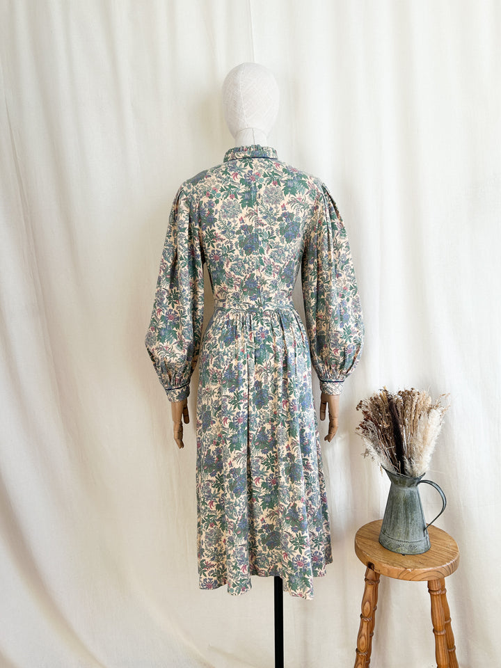 Holy Grail Rare 70s Brushed Cotton Origin Liberty Print Midi Dress