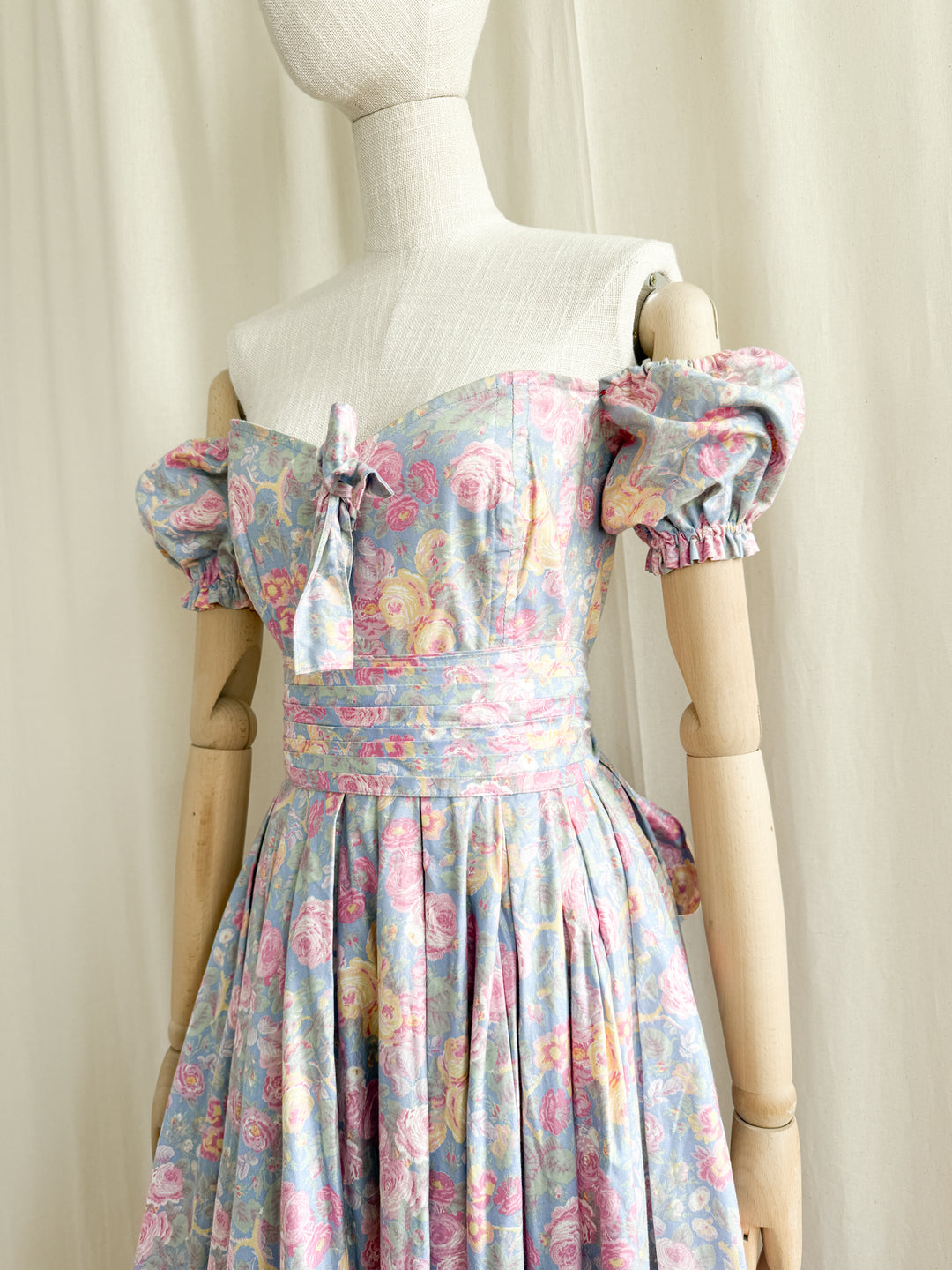 Holy Grail Rare Early 80s Laura Ashley Made in Carno Cotton Bo Peep Dress