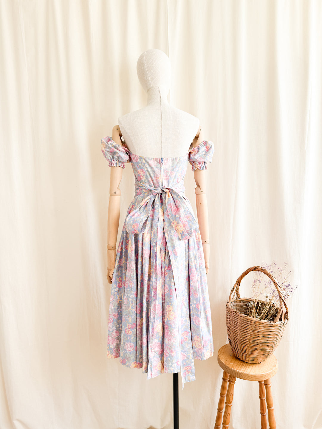 Holy Grail Rare Early 80s Laura Ashley Made in Carno Cotton Bo Peep Dress