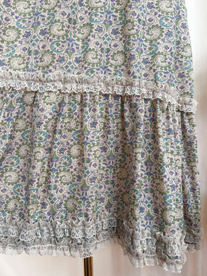 Heavenly Rare 70s Angela Gore Cotton Lace Trimmed Dream Dress