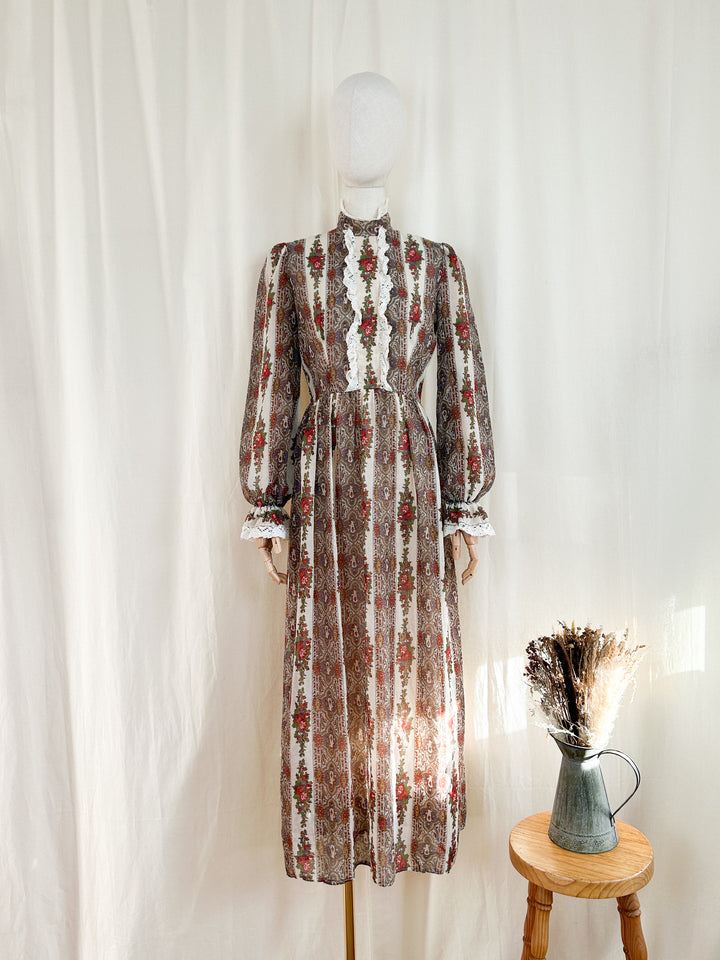 Heavenly Rare 70s Cotton Dollyrockers Prairie Dress