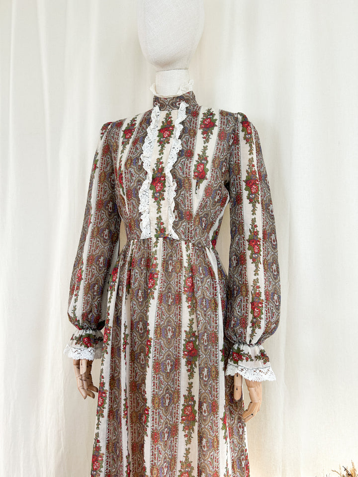 Heavenly Rare 70s Cotton Dollyrockers Prairie Dress