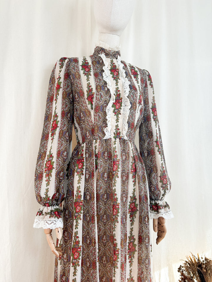 Heavenly Rare 70s Cotton Dollyrockers Prairie Dress