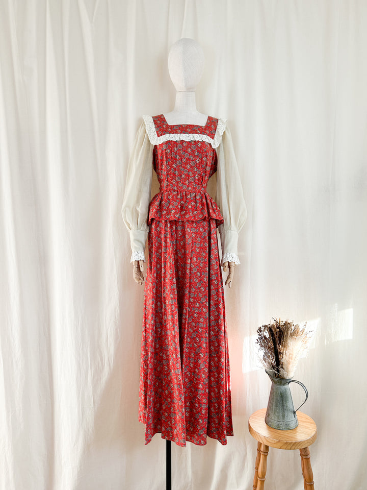 Incredible Precious 70s Samuel Sherman Cotton Prairie Dress