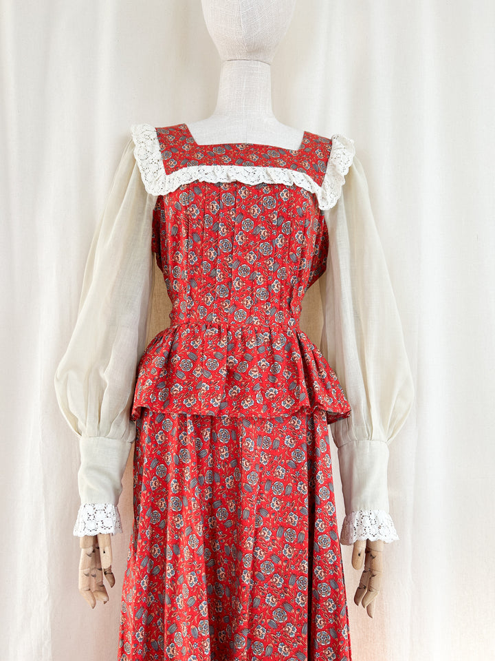 Incredible Precious 70s Samuel Sherman Cotton Prairie Dress