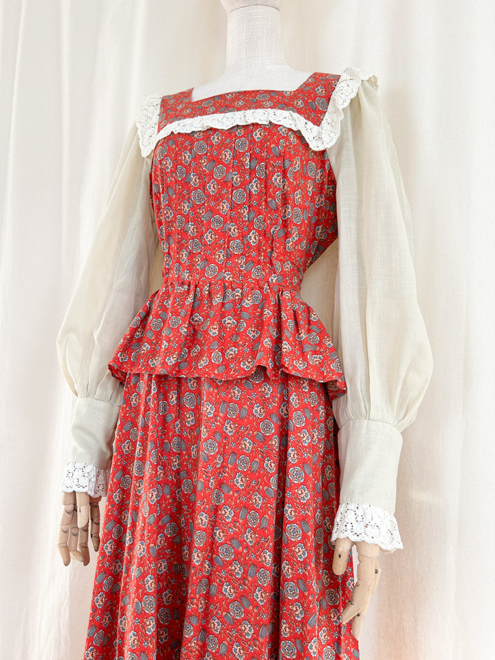 Incredible Precious 70s Samuel Sherman Cotton Prairie Dress