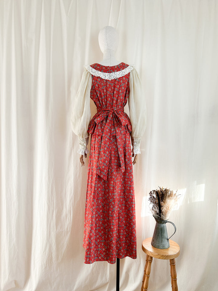 Incredible Precious 70s Samuel Sherman Cotton Prairie Dress