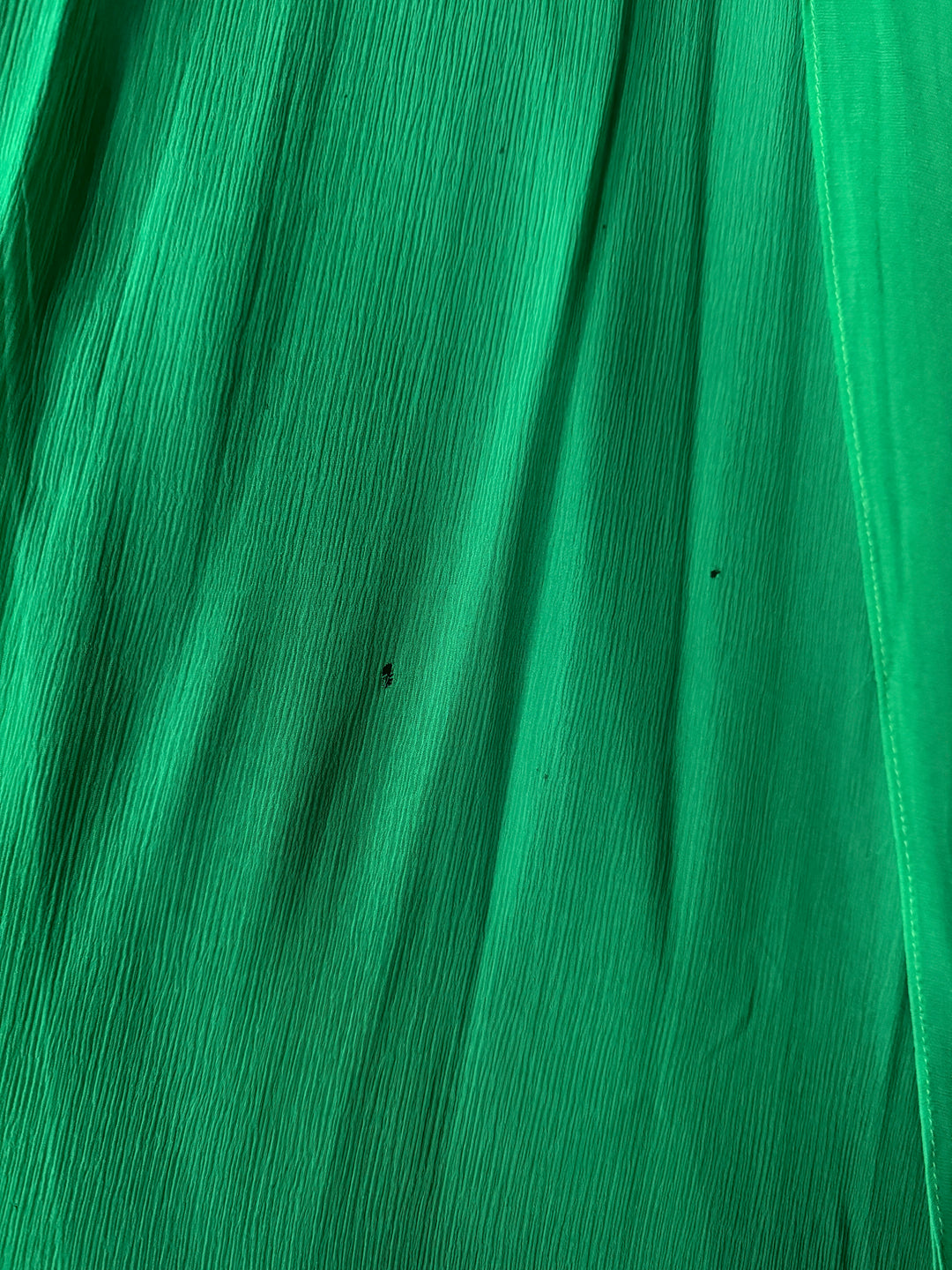 EMERALD ~ MAGICAL RARE EARLY 1970S QUAD FLUTTER SLEEVE CHIFFON MAXI DRESS