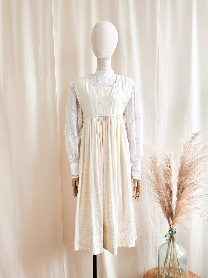 Heavenly 1970s Broderie Anglaise Cotton Dream Dress