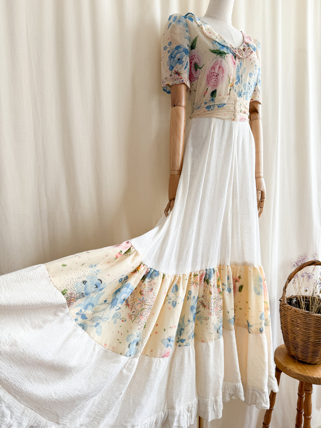 maxi dress 1970s Insanely Beautiful One of a Kind 70s Cheesecloth Maxi Dress – The Pansy Garden
