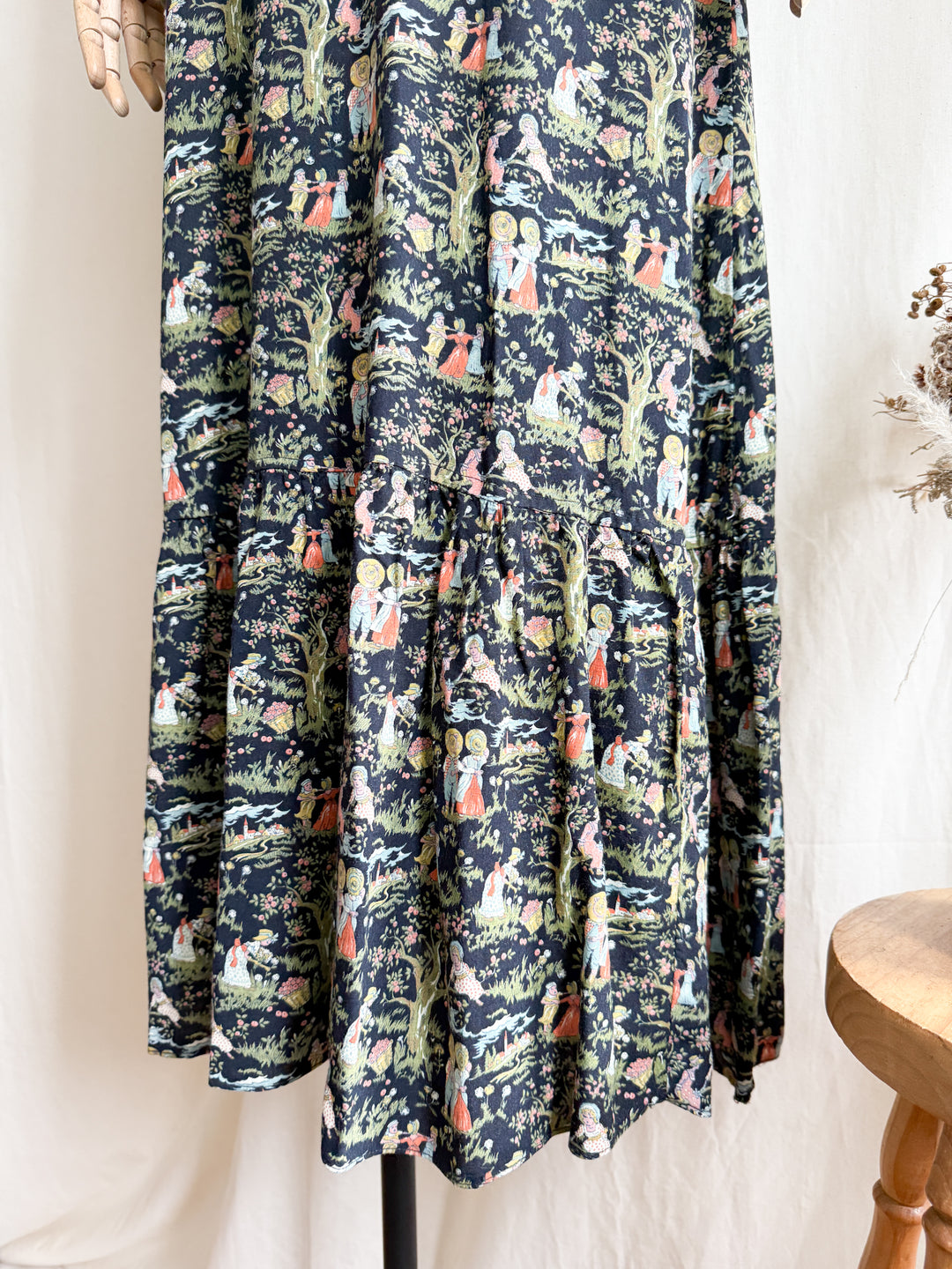 Adorable Rare 1970s Novelty Print Hollie Hobby Maxi Dress by Dollyrockers