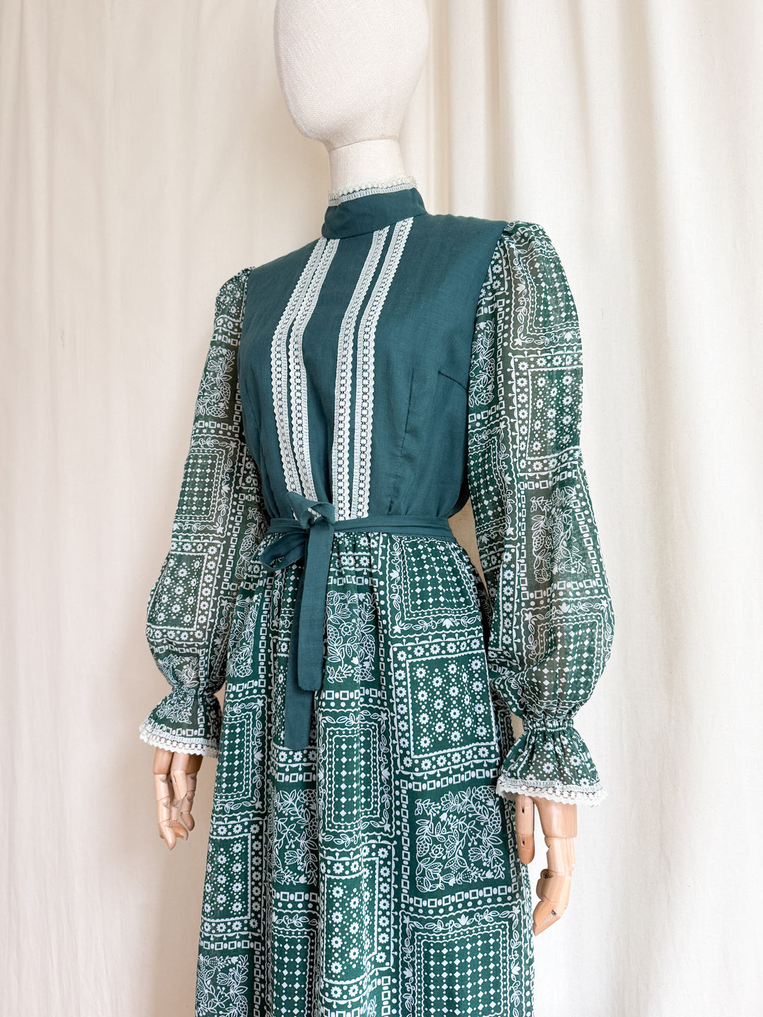 Beautiful 1970s Bandana Print Cotton Maxi Dress