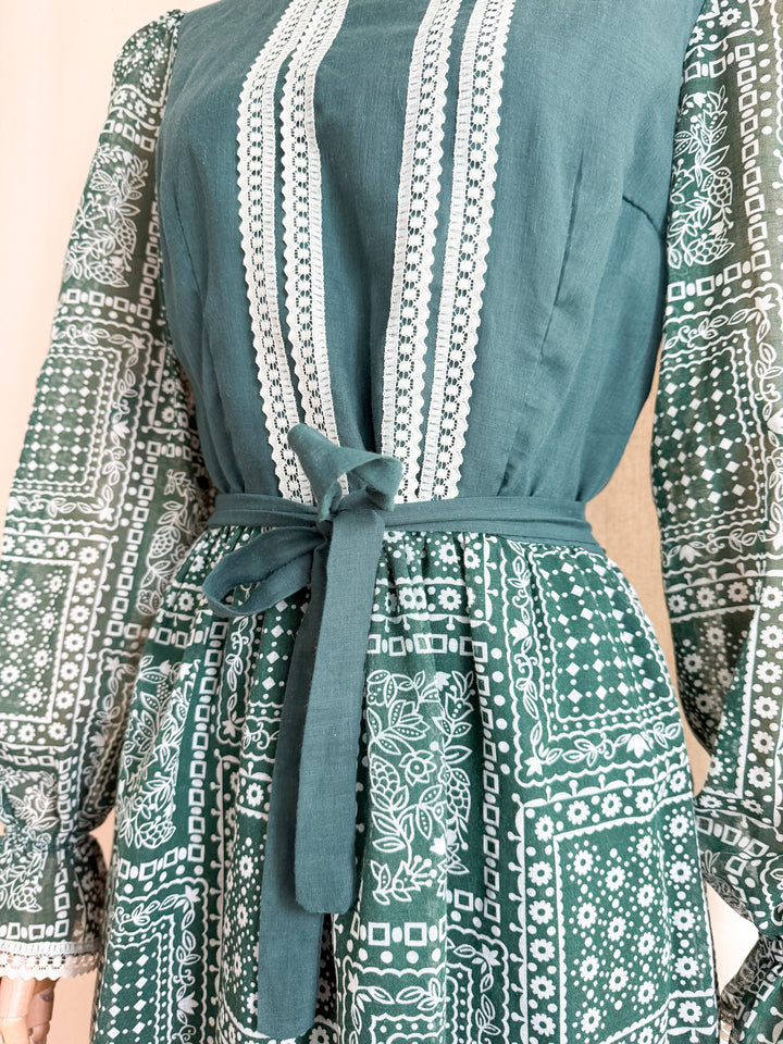 Beautiful 1970s Bandana Print Cotton Maxi Dress