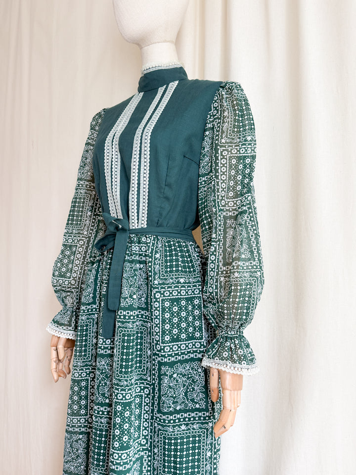 Beautiful 1970s Bandana Print Cotton Maxi Dress