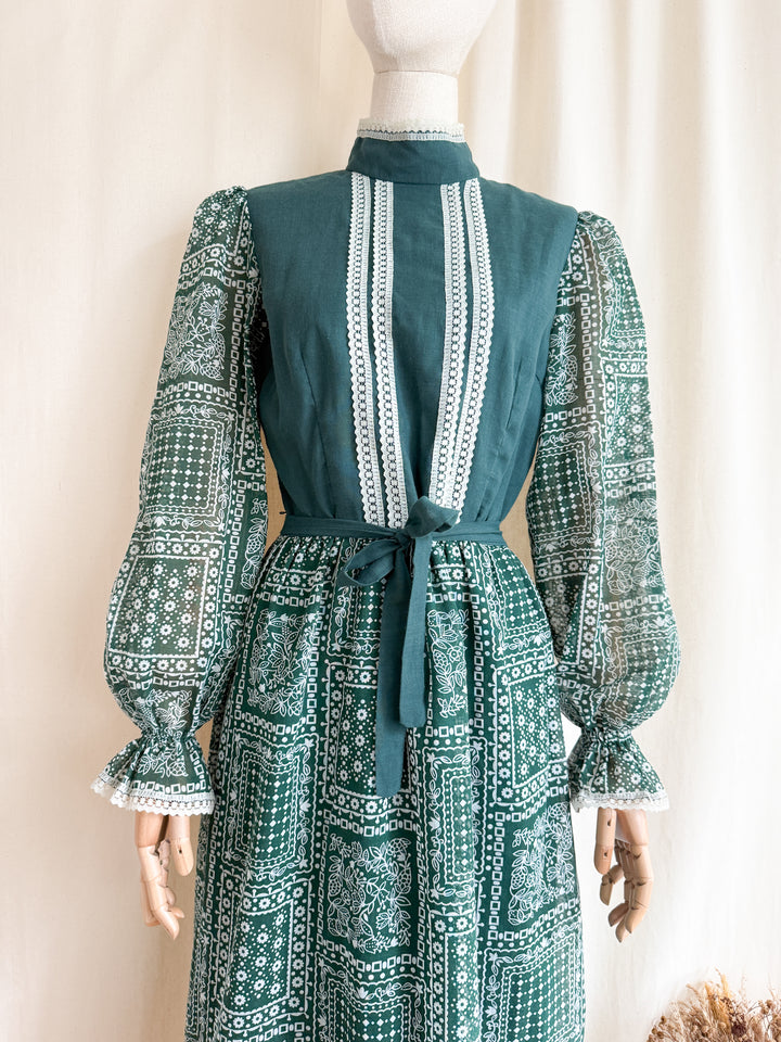 Beautiful 1970s Bandana Print Cotton Maxi Dress