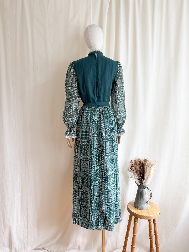Beautiful 1970s Bandana Print Cotton Maxi Dress