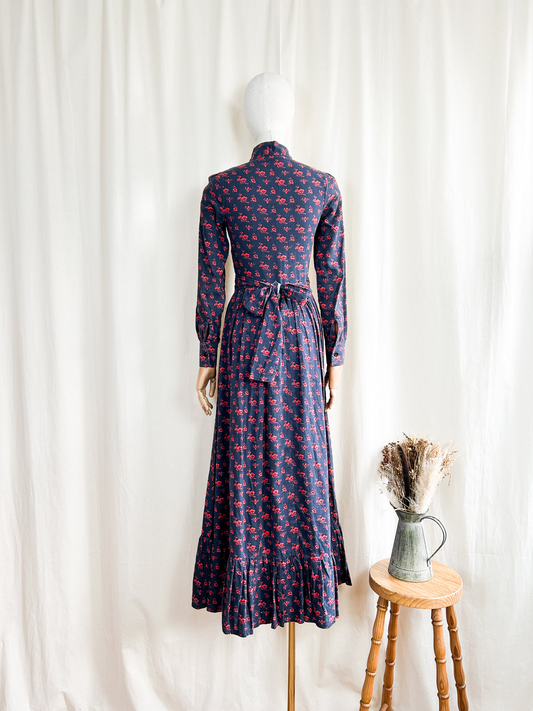 Incredible Rare Early 70s Laura Ashley Cotton Prairie Dress