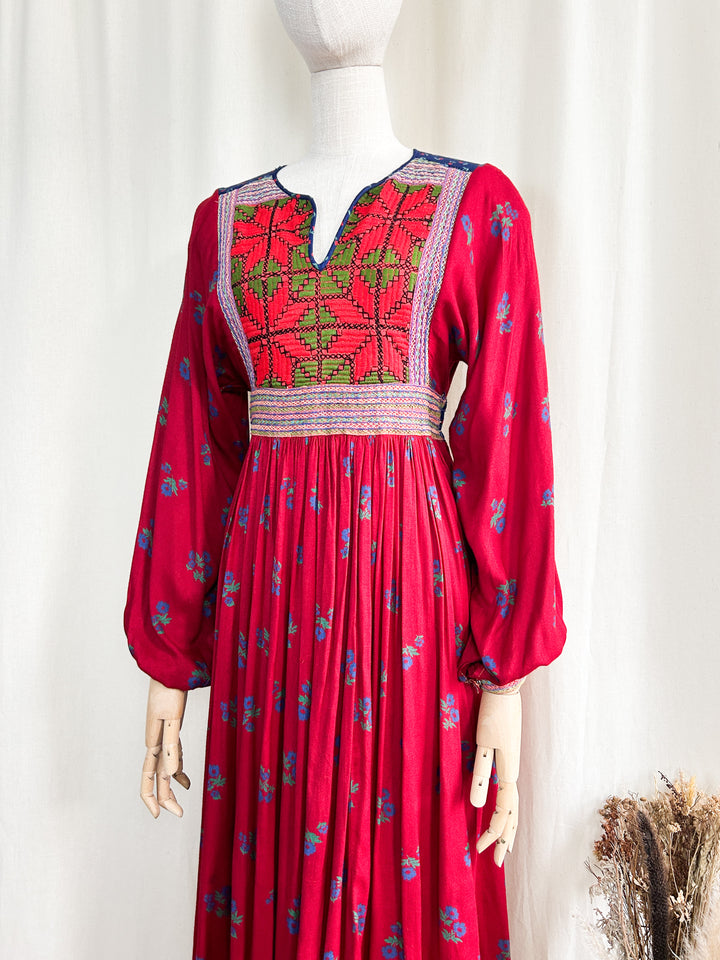 Beautiful Rare 70s cotton Monsoon Afghan Dress