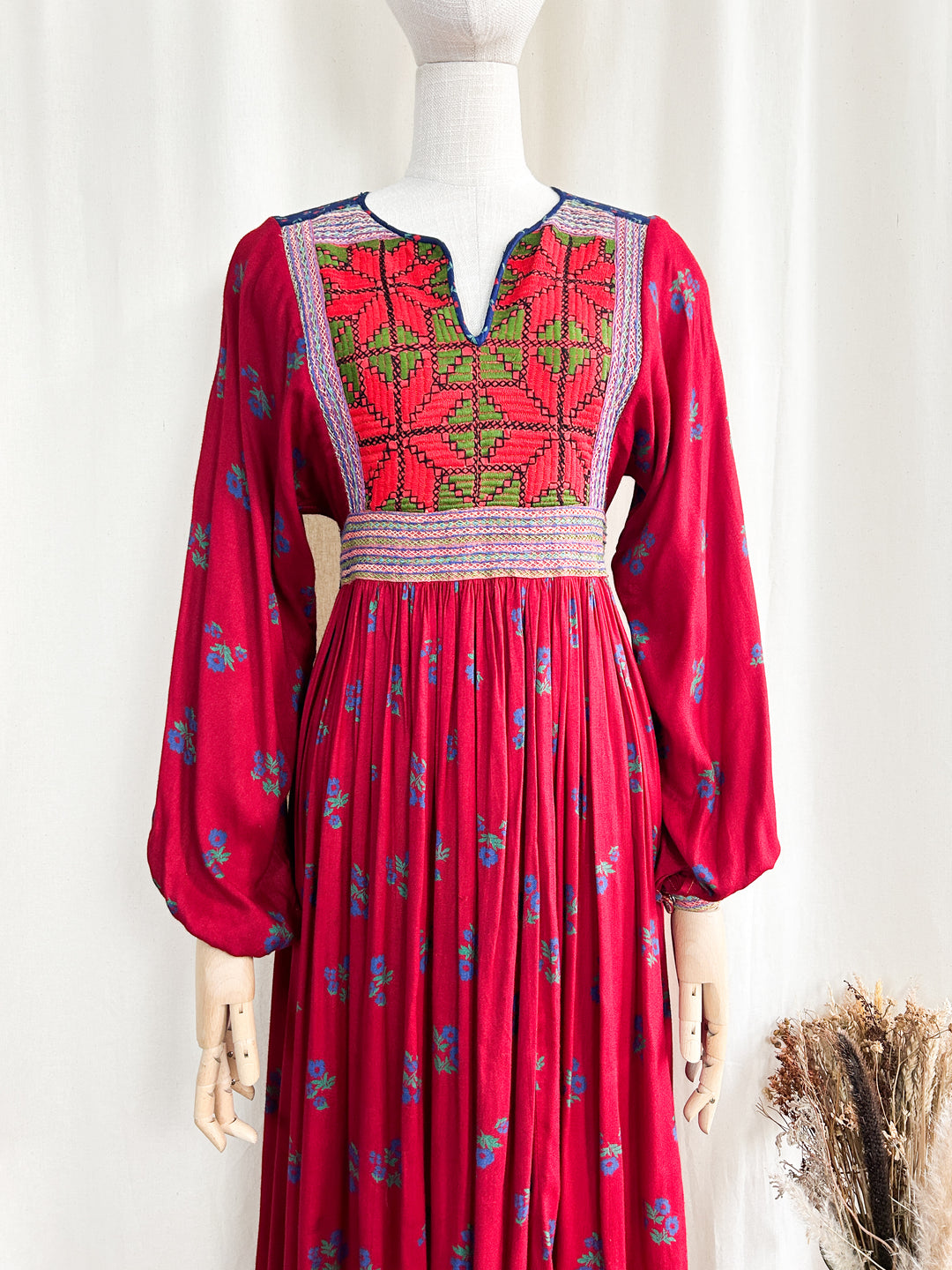 Beautiful Rare 70s cotton Monsoon Afghan Dress