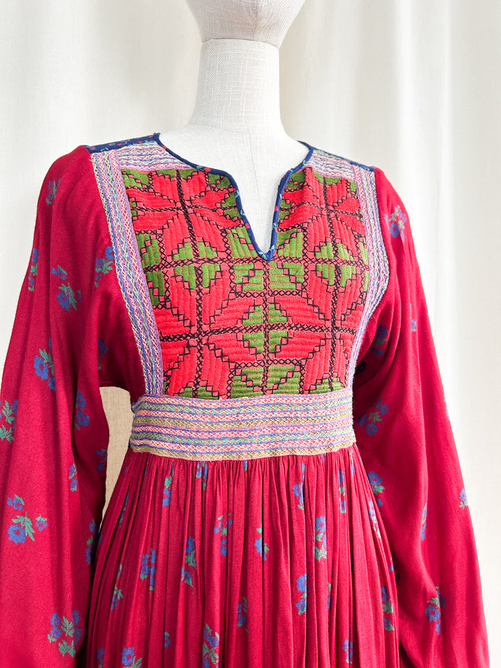 Beautiful Rare 70s cotton Monsoon Afghan Dress