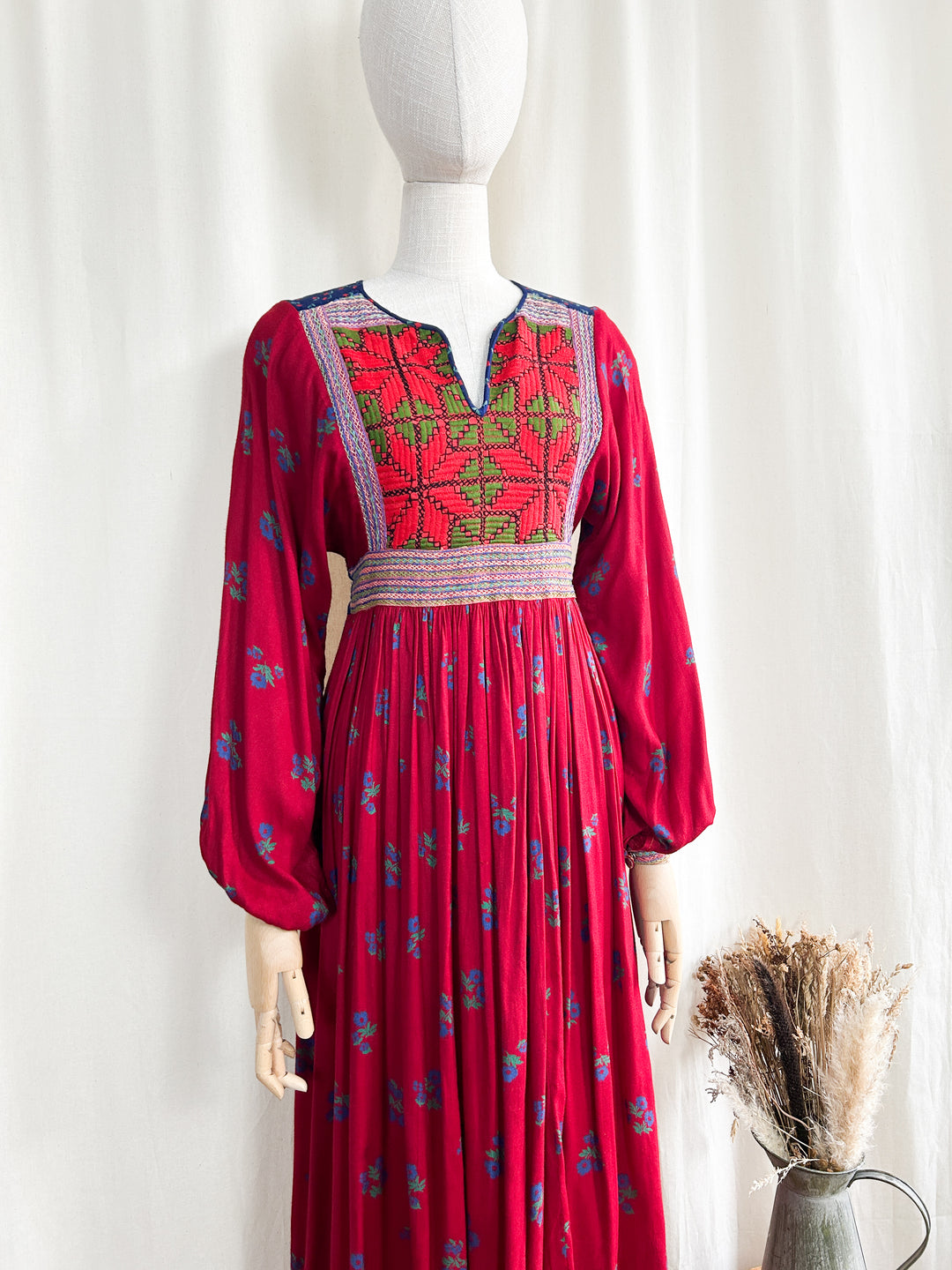 Beautiful Rare 70s cotton Monsoon Afghan Dress