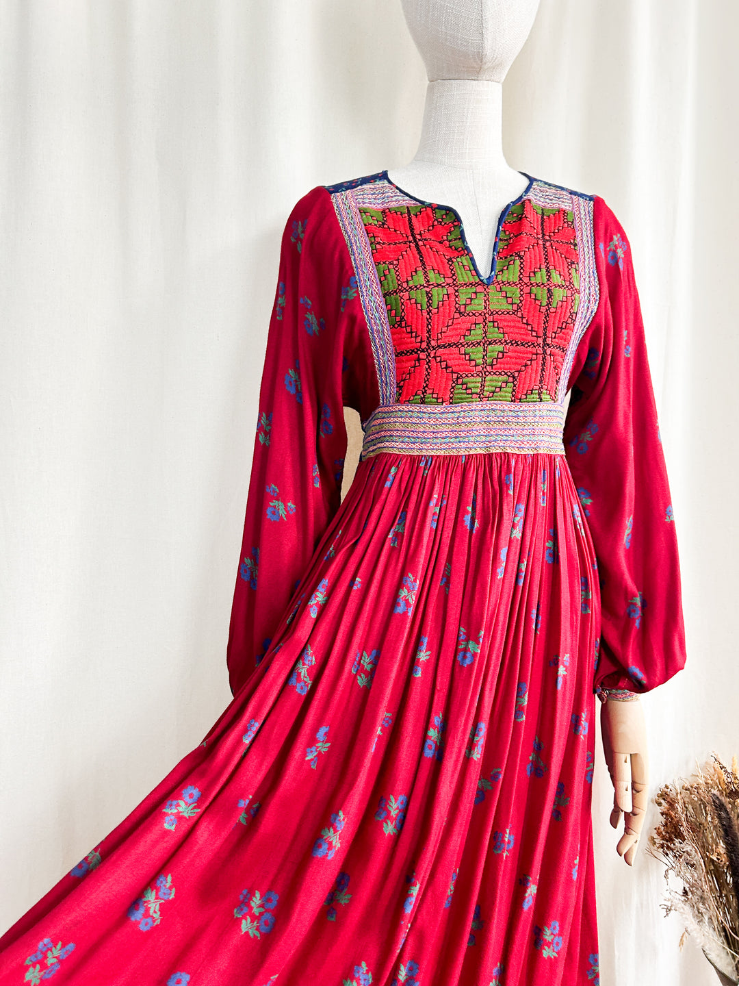 Beautiful Rare 70s cotton Monsoon Afghan Dress