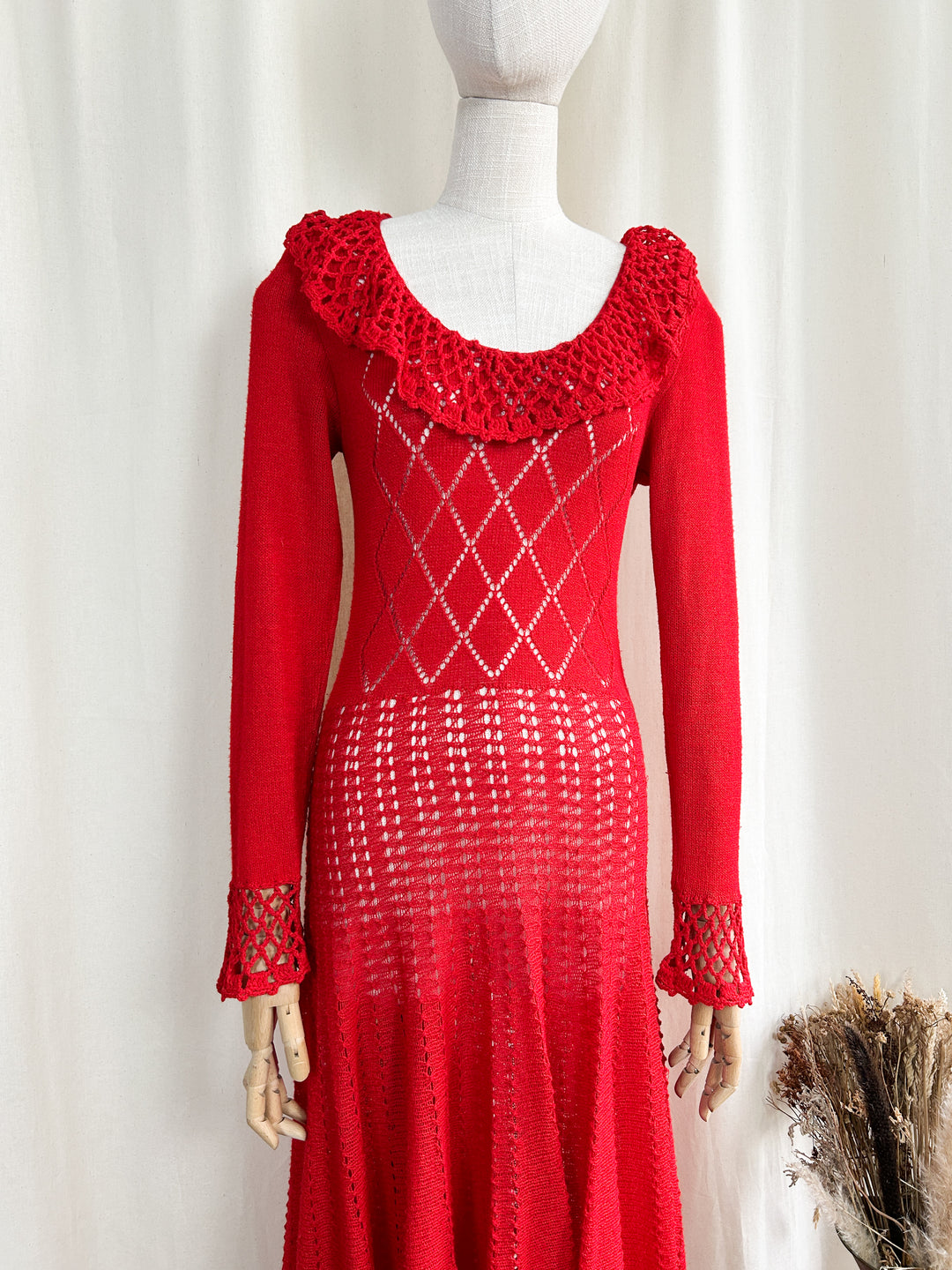 Delightful Handmade 70s Knit Dress