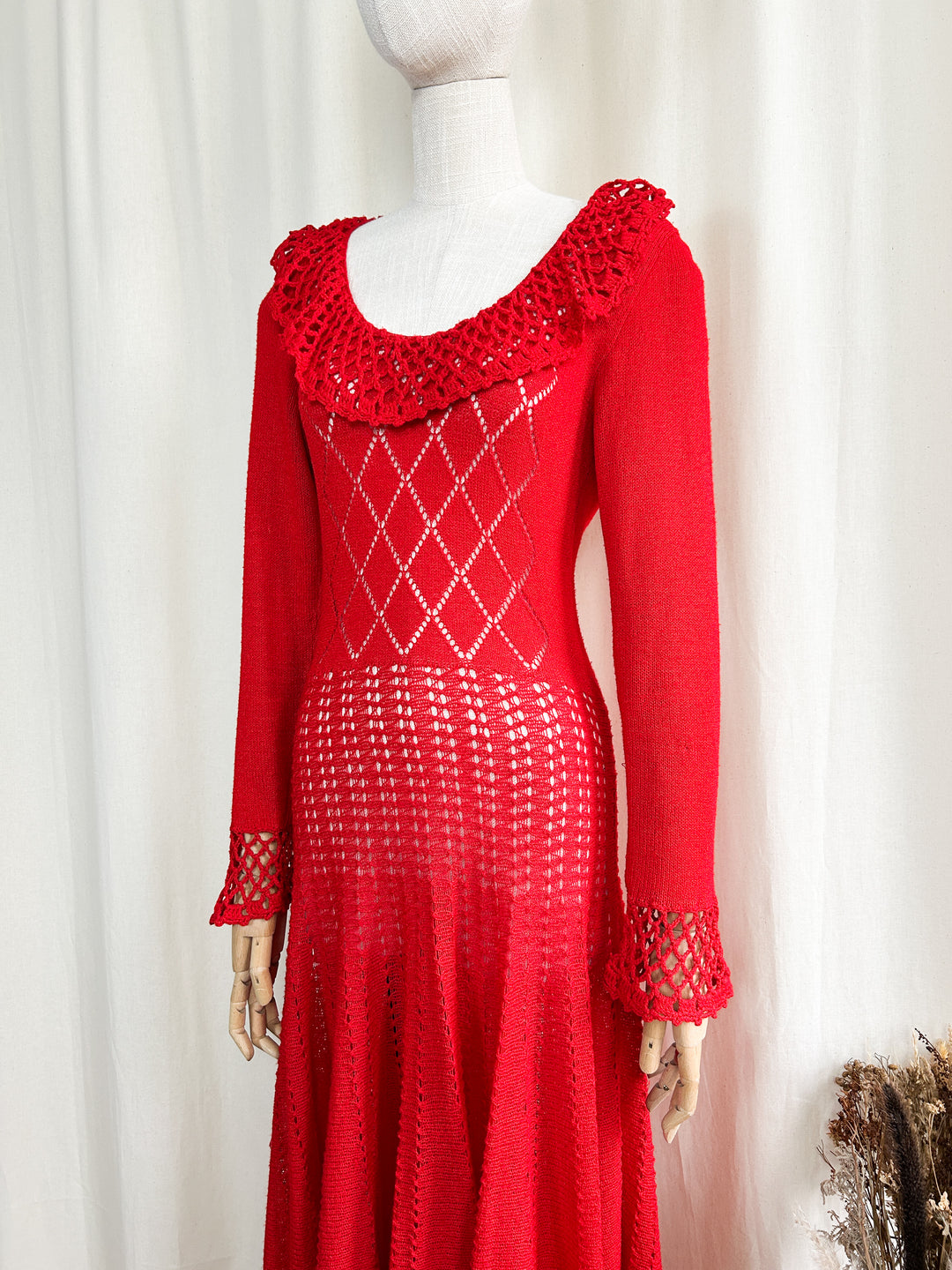 Delightful Handmade 70s Knit Dress