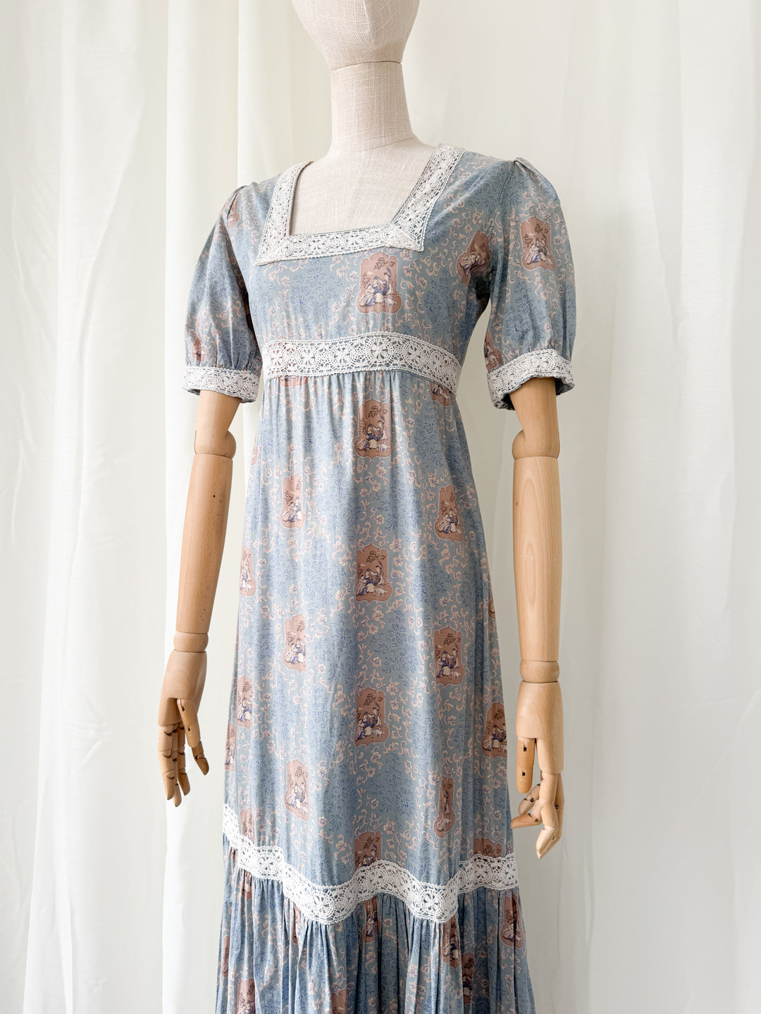 Angelic Rare Precious 1970s Vivien Smith Cotton Maxi Dress