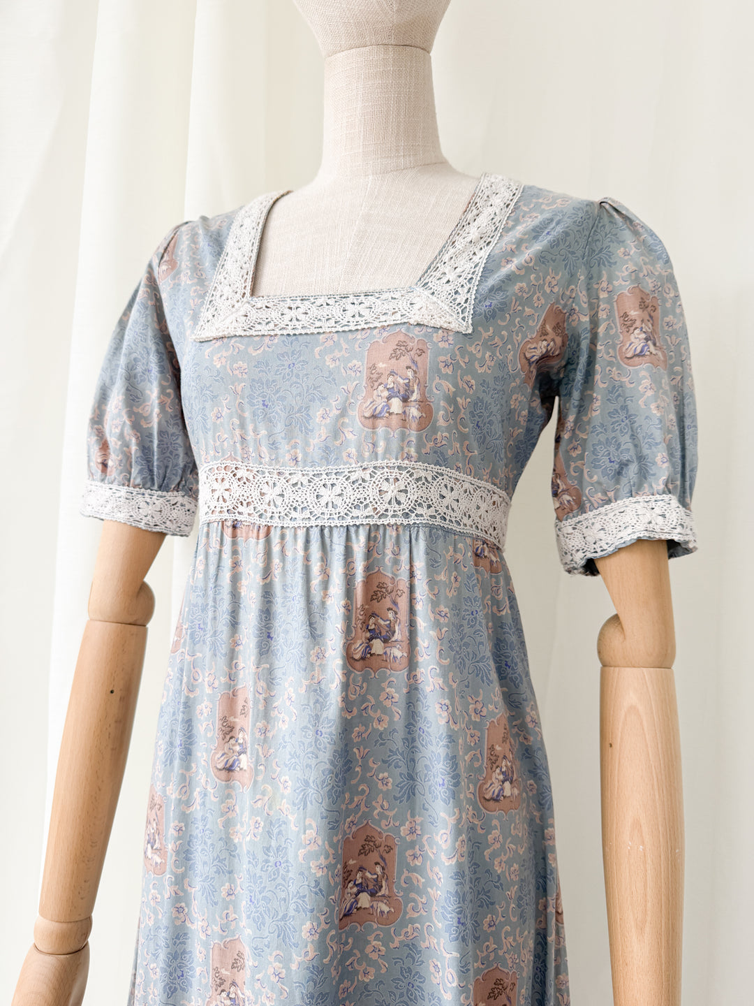 Angelic Rare Precious 1970s Vivien Smith Cotton Maxi Dress