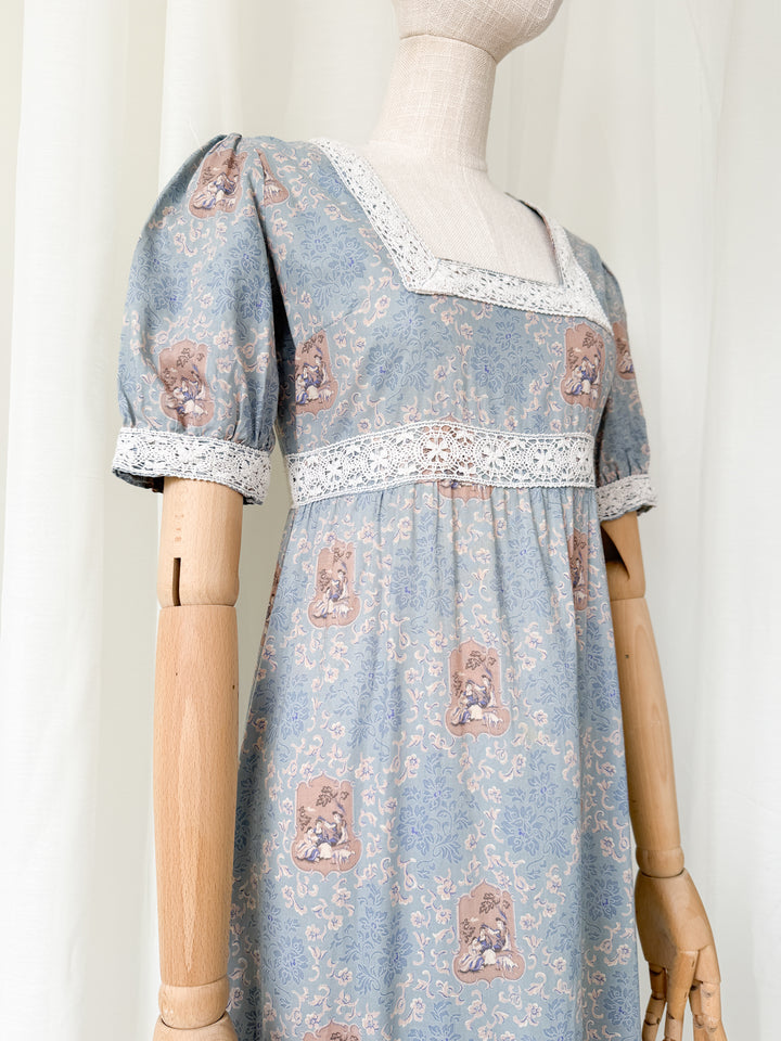 Angelic Rare Precious 1970s Vivien Smith Cotton Maxi Dress